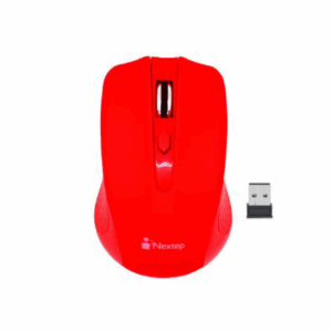 Mouse Nextep Inalámbrico USB Color Rojo 1600 dpi Baterías Incluidas