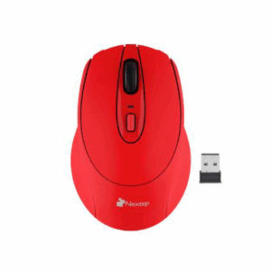 Mouse Nextep Inalámbrico Ergónomico USB 1600 dpi Batería Incluida Color Rojo