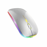 Mouse Nextep Inalámbrico Recargable Delgado/Silencioso RGB 1600 dpi Color Plata