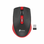 Mouse Nextep Inalámbrico Recargable Switch Encendido 1600 dpi Color Negro-Rojo