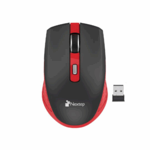 Mouse Nextep Inalámbrico Recargable Switch Encendido 1600 dpi Color Negro-Rojo