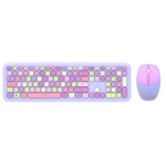 Kit Teclado y Mouse Acteck Creator Chic Colors MK475 Inalámbrico 2xBaterías AAA Incluidas Color Morado