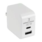 Adaptador de Corriente Perfect Choice 30W Carga Rápida Puertos USB C+A Blanco